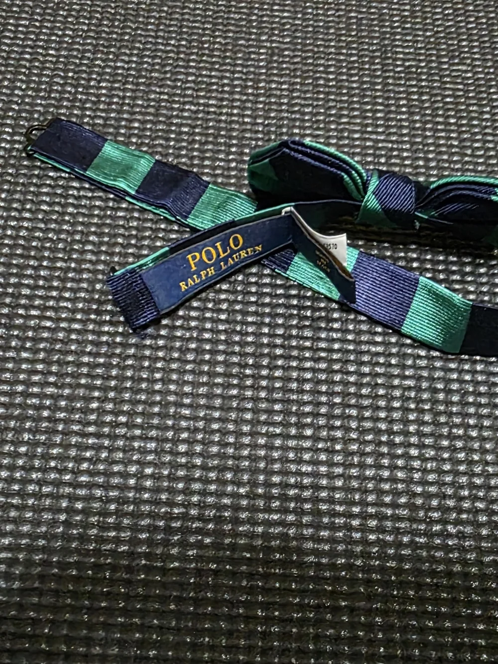 Polo by Ralph Lauren Green and Navy Striped Kids Bow Tie
